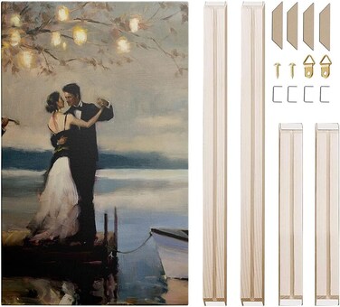 Sunwes DIY Canvas Frame Stretcher Bars Solid Wood Canvas Kits with Accessories for Oil Painting and Picture Wall Art  Customized Wooden Art Frames  Framed Picture Accessories