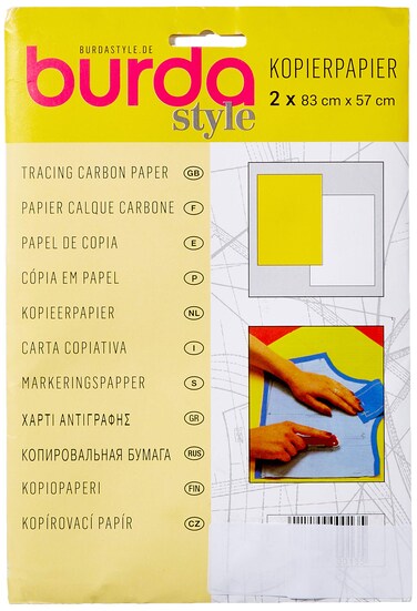 Burda 2Gcar Yellow and White Tracing Carbon Paper 83 x 57 cm 2 Sheets One Size