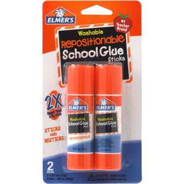 ELMERS Glue Stick REPOS POSTER White 053 Ounces Pack of 2 E627