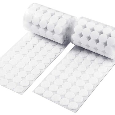 Vkey 1000pcs 500 Pair Sets 20mm Diameter Sticky Back Coins Hook  Loop Self Adhesive Dots Tapes White