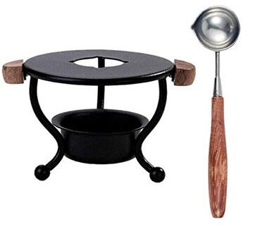 Windspeed Wax Seal Warmer Wax Seal Stamp Set with Sealing Wax Furnace Tool Wax Stamp Spoon for Melting Wax Seal Beads or Sealing Wax Sticks Wax Seal Spoon Holder for Wedding Wax Envelope Seal Stamp