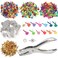 400 Pcs Mini Brad Paper Brads Fastener Multicolor Metal Brad Split Pins Pastel Round Fasteners with 400pcs Silver Washers and Hole Punch Small Paper Fasteners for CraftsScrapbooking DIY Supplies