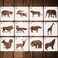 Coocamo 12 Pieces Animal Stencils Plastic Kids Drawing Stencil Reusable Animal Template for DIY Crafts Painting Drawing