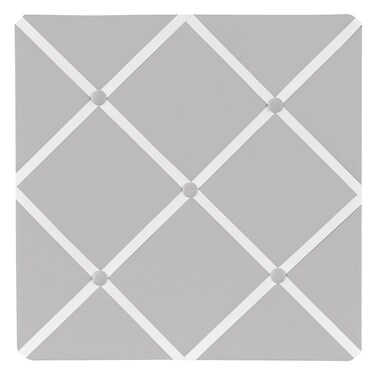 Solid Grey Fabric MemoryMemo Photo Bulletin Board