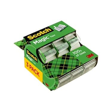 Scotch Magic Tape 3 Rolls Numerous Applications Invisible Engineered for Repairing 34 x 300 Inches Dispensered 3105