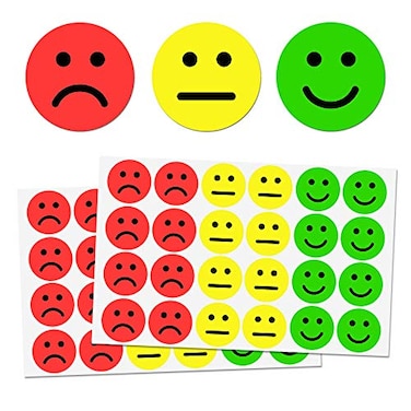 TownStix 1 HappySad Smiling Face Behavior Stickers  RedYellowGreen Pack of 1200