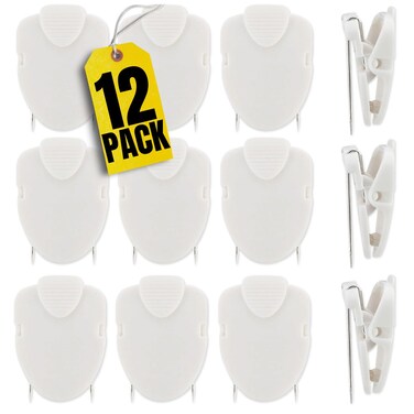 1InTheOffice Cubicle Clips White Cubicle Pins Office Clips Wall Clip for Fabric Panels 12 Pack