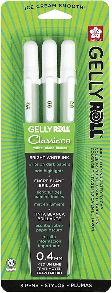 SAKURA GELLYROLL MED WHITE 3PK