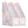 ANZON MORIES Magazine File Holder with Pink Marble Pattern 2 Pack Premium Desk File Rack Perfect for A4 Size Document