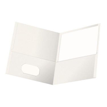 Oxford TwinPocket Folders Textured Paper Letter Size White Holds 100 Sheets Box of 25 57504EE