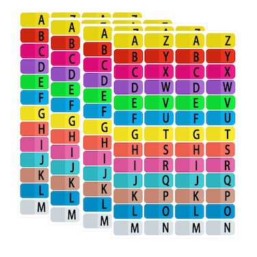 Alphabet Index Stickers Labels Adhesive Colorful AZ Tab Dividers for 3 Ring Binders TabsAlphabet Tabs Table of Contents Index Dividers for Notebook File Page Address Book Folder208 Pcs
