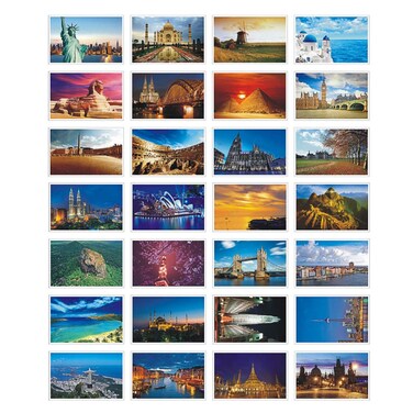 HOSTEESSCHOICE Beautiful Postcard set of 30 Post card variety pack World travel sites4 x 6 Inches world B