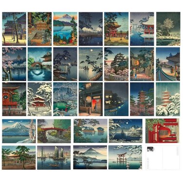 HOSTEESSCHOICE Beautiful Art Postcards set of 30 Tsuchiya Koitsu Post card variety pack Famous Painting SceneryRetro Aesthetic Art Posters Collage Kit