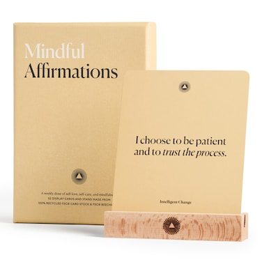 Intelligent Change Mindful Affirmation Cards Daily Words of Encouragement Cards Self Affirmation Inspirational Gifts Self Care Box of Positive Affirmations with Display Stand Deck of 52