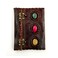 OVERDOSE 3 Stone Leather Journal With Double Brass CLock  Handmade Unlined Paper Leather Bound Journal  Sketchbook  Notebook  Drawing Journal  5 x 7 inches  12 x 17 cm  A6