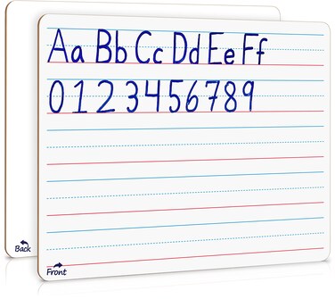 Scribbledo Double Sided Whiteboard Lined Dry Erase Board for Kids Ruled Writing Board Handwriting Practice Small White 9x12 Dry Erase Board with Lines Education Teacher Supplies