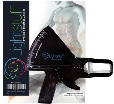 Lightstuff Precision Skinfold Caliper  Easy Reliable Tool for Monitoring Body Fat  Quick Start Guide for Beginners Detailed Booklet for Advanced Users  Measures up to 80mm in Skin Fold Thickness