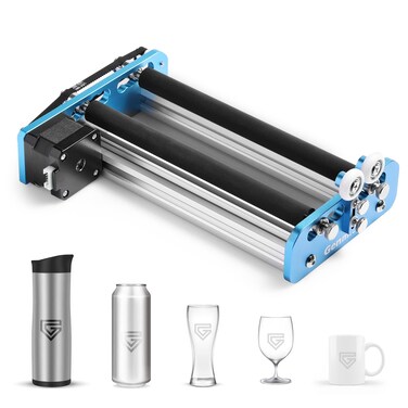 Genmitsu Laser Rotary V2 for Laser Engravers Laser Cutters Laser Rotary Roller Attachment Yaxis Rotary Roller Engraving Module for Laser Engraving Cylindrical Objects Wine Glass Tumblers Pens