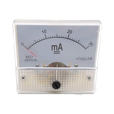 Susenya Ammeter Addlike DC 030ma Current Panel Meter Analog Ammeter 25x22x22LxWxH Pack of 1