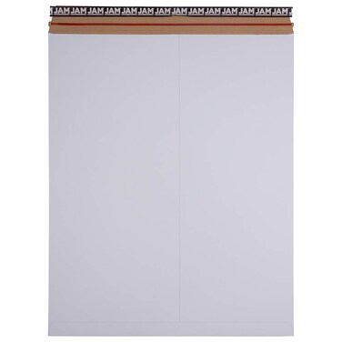 JAM PAPER StayFlat Photo Mailer Envelopes with Peel  Seal Closure  17 x 21  White  6 Rigid MailersPack