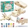 Kraftic Woodworking Building Kit for Kids with 3 DIY Carpentry Wood Toy Projects Military Jet Nascar and Tractor Trailer