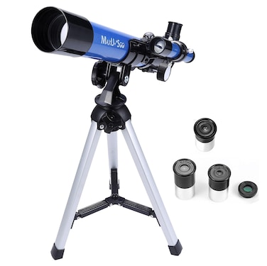 MaxUSee Kids Telescope 400x40mm with Tripod  Finder Scope Portable Telescope for Kids  Beginners Travel Scope with Moon Mirror Stars  Moon map Included