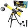Timisea Telescope for Kids  Beginners for a Young AstronomerPortable Refractor Telescope with Tabletop Tripod and 3 Eyepieces Explore Moon Space Watch NightSky Yellow