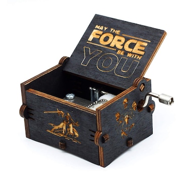 Huntmic Wooden Beauty and The Beast Music BoxHand Crank Classic Antique Carved Wood Musical Boxes Birthday for Kids Children