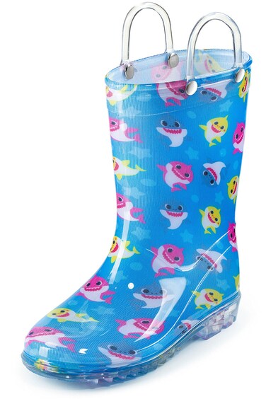Baby Shark Waterproof Rubber Rain Boots EasyOn Handles