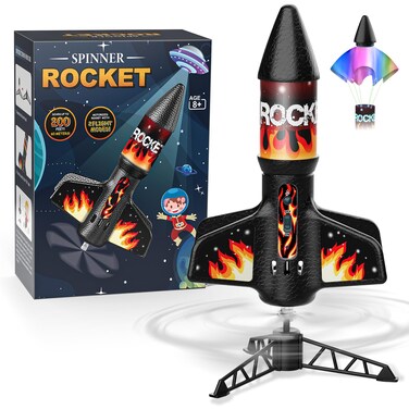 Mafbeanl Rocket Launcher for Kids Self Launching Motorized Air Rocket Toy Outdoor Toys for Ages 812 Model Rockets with Parachute Safely Land Launch up to 200 ft Birthday Gifts for Boys Orange
