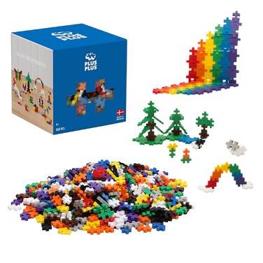 PLUS PLUS  Open Play Set  600 Piece  Basic Color Mix Construction Building Stem Toy Interlocking Mini Puzzle Blocks for Kids