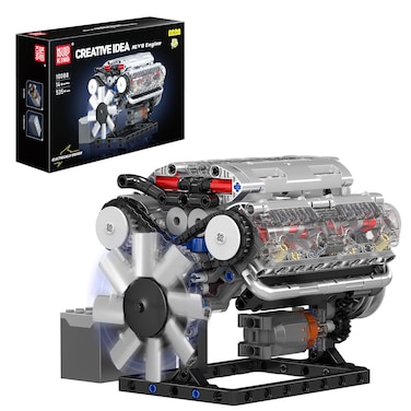 Mould King Technic Visible V8 Engine Building Blocks V8 Motor Model Building Toys V8 Combustion Engine Building Sets Creative STEM Toys Engine Building Kit Gift for Kids 14 and Afults535PCS