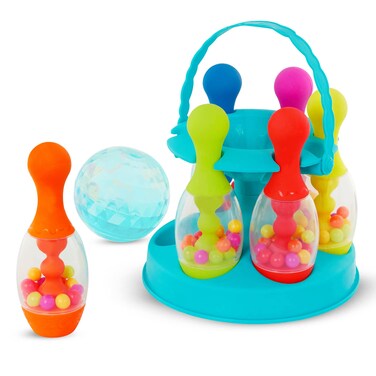 B toys play  Bowling Set  Bowling Game with 6 Pins  Ball  Indoor  Outdoor Game  Play Set For Toddlers Kids  2 Years   Lets Go Bowling