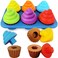 Cupcake Shape Sorting Toys Set of 6  Fun Toddler Learning toys for Ages 3  Sorter Set and Educational Pretend Play Food to Help Fine Motor Skills for Boys and Girls  Developmental Puzzles