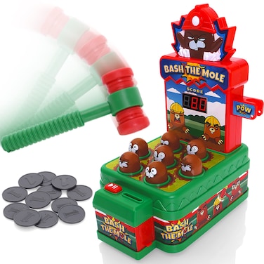 Tevo Whack Game With Hammer  A Mole Bashing Game For Kids  Electronic Kids Board Games  Toys For 3456 Year Old Boys  Girls  Classic Arcade Game  Boys Toys Age 3 Plus  FREE Batteries Included