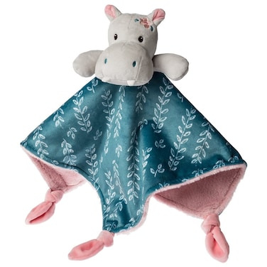 Mary Meyer Stuffed Animal Lovey Security Blanket 13 x 13Inches Jewel Hippo