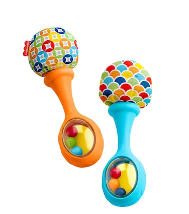 FisherPrice Maracas Set Of 2 Newborn Toys Blue And Orange Rattle N Rock Maracas Baby Toys For Ages 3 Months