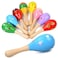 Elishine Mini Wooden Maracas Rattles Egg Shaker Kids Musical Party Favor Kid Baby Shaker Sand Hammer Toy Random Color Pattern