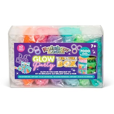 Rainbow Loom Treasure Box Glow in The Dark Edition  7000 Glow Rubber Bands 2 Happy Looms and to Create Beautiful Rubber Band Bracelets Kids Crafting Activity Ages 7