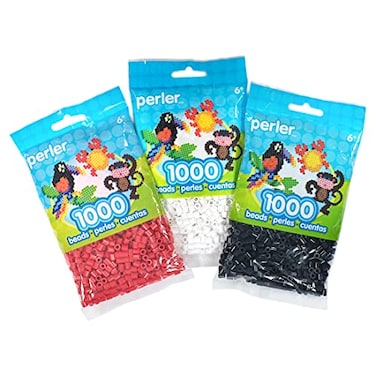 Perler Fuse Bead Set Bundle Black White and Red Small 3 Pack