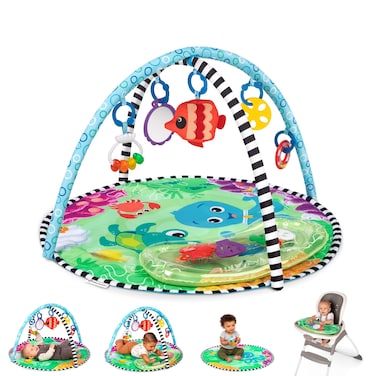 Baby Einstein Sea Floor Explorers 2in1 Water Mat Play Gym 4 Modes for Baby to Play 5 Detachable Toys Easy to Transport Newborn Multicoloured