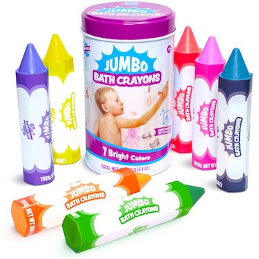 Tub Works Smooth Jumbo Bath Crayons Bath Toy  Nontoxic Washable Bath Crayons for Toddlers  Kids  Unique Formula Draws Smoothly  Vividly on Wet  Dry Tub Walls  Large EasyGrip Bathtub Crayons