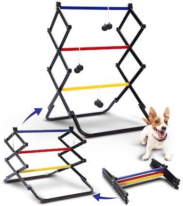 TGU Ladder Toss Games Ladder Ball Set  Instant Setup Folding System  Outdoor Games for Backyard Lawn Yard Beach Park  Tailgate Black 242 x 245 x 392