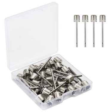 Verlimk 25pcs Air Pump Needle for Football Basketball Volleyball Stainless Steel Ball Pump Inflation Needle with Storage Box Ball Pump Air Inflating Pin