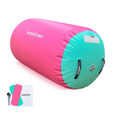 VOFITNY Inflatable Gymnastic Mat Air Mat Tumbling Gymnastics Air Roller for Gym Home without Electric Air Pump