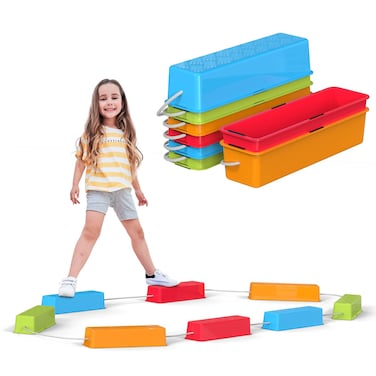 Special Supplies Stepping Stones for Kids Balance Beams 8 Set NonSlip Textured Surface and Slip Resistant Floor Rubber Edges Promote Agility Strength Active Play