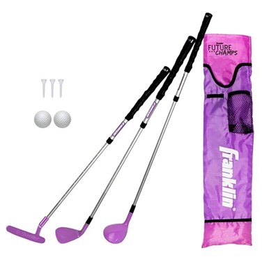 Franklin Sports Kids Golf Set  Youth Adjustable Plastic Golf Club Set  Kids Plastic Golf Set