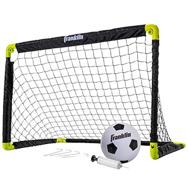 Franklin Sports Kids Mini Soccer Goal Set  Backyard  Indoor Mini Net and Ball Set with Pump  Portable Folding Youth Soccer Goal Set  Perfect Kids Toy Soccer Goal Set  36 x 24