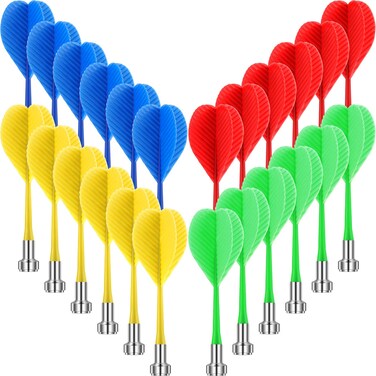 Gejoy 24 Pieces Magnetic Darts Plastic Darts Replacement Dart Game Safety Darts for Magnet Dartboard for Boys Girls and Adults Target Game Toys Christmas Party Favors