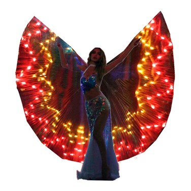 SHINYOU Belly Dance Isis Wings Flash Cloak Costumes with Sticks Clothing Carnival Halloween Night Club Performance